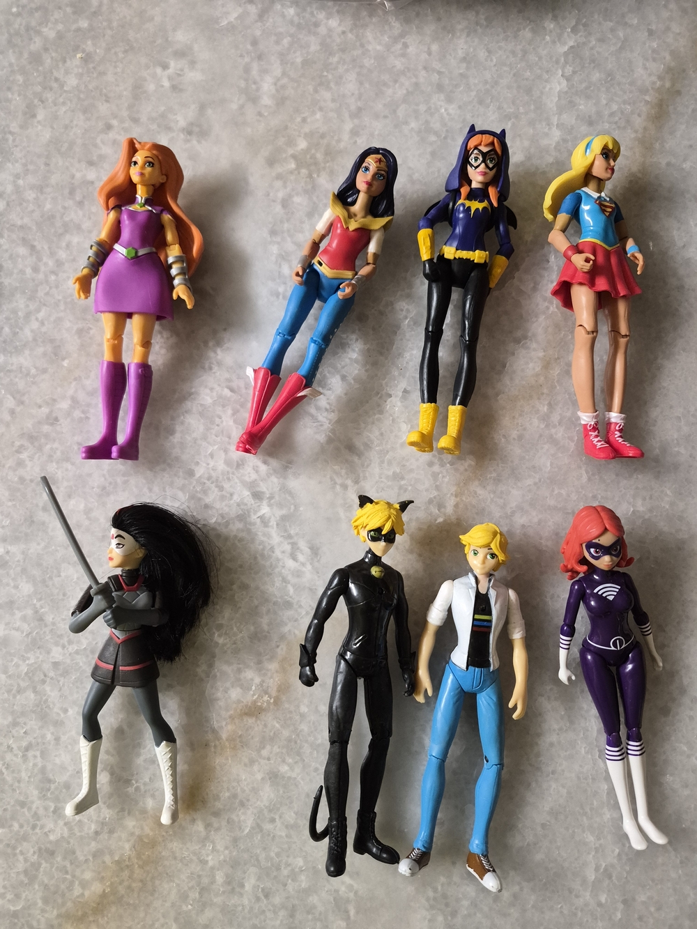 Lot Of 10 DC Super Hero Girls & Miraculous 5.5in Action Figures loose pre-owned